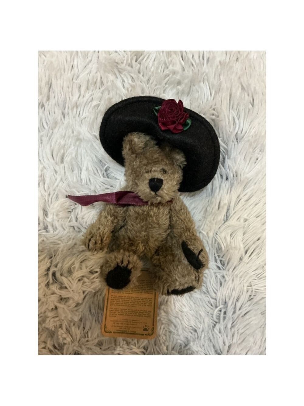 6" Boyds Bears Camille Du Bear Brown Black Red Hat Plush Collectible